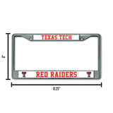 NCAA Texas Tech Red Raiders License Frame Chrome Fan Gear NCAA Texas Tech Red Raiders