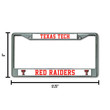 NCAA Texas Tech Red Raiders License Frame Chrome Fan Gear NCAA Texas Tech Red Raiders