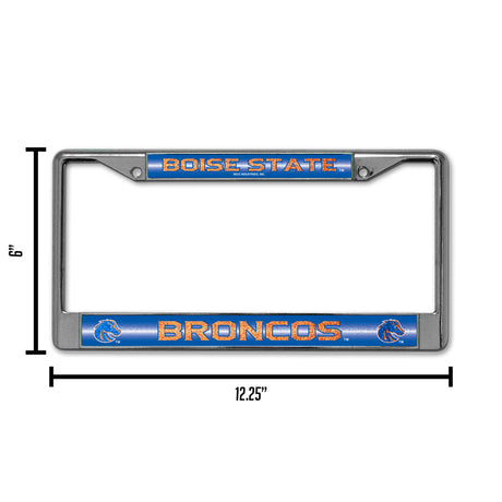 NCAA Boise State Broncos License Frame Chrome Glitter Fan Gear NCAA Boise State Broncos