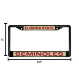 NCAA Florida State Seminoles Laser License Frame Black Fan Gear NCAA Florida State Seminoles