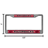 NCAA Arkansas Razorbacks License Frame Chrome Glitter Fan Gear NCAA Arkansas Razorbacks
