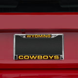 NCAA Wyoming Cowboys Chrome Laser License Frame Fan Gear NCAA Wyoming Cowboys