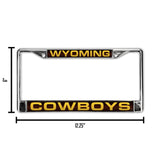 NCAA Wyoming Cowboys Chrome Laser License Frame Fan Gear NCAA Wyoming Cowboys