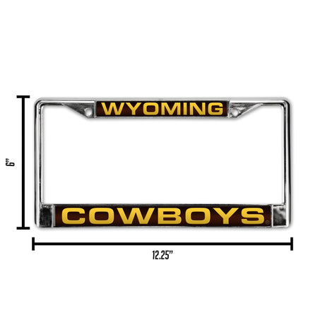NCAA Wyoming Cowboys Chrome Laser License Frame Fan Gear NCAA Wyoming Cowboys