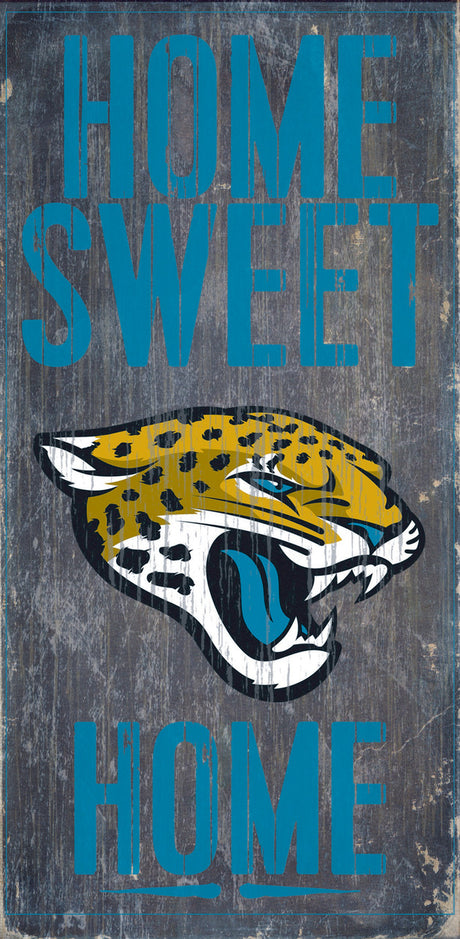Fan Creations Jacksonville Jaguars Home Sweet Home Wood Sign 6"x12" Fan Gear NFL Jacksonville Jaguars