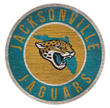 Fan Creations Jacksonville Jaguars 12 Inch Round State Design Wood Sign Fan Gear NFL Jacksonville Jaguars