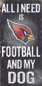Fan Creations Arizona Cardinals Football and Dog Wood Sign 6"x12" Fan Gear NFL Arizona Cardinals