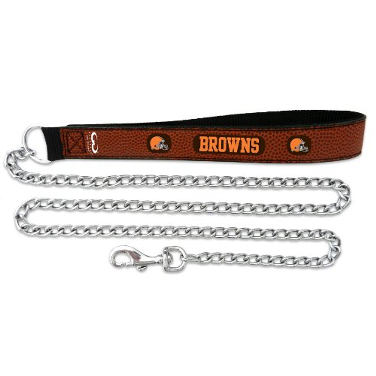 Gamewear Cleveland Browns Alternate Leather Chain Football Pet Leash Size Large Fan Gear NFL Cleveland Browns