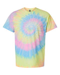 Dyenomite Men's Multi-Color Spiral Tie-Dyed T-Shirt Dyenomite
