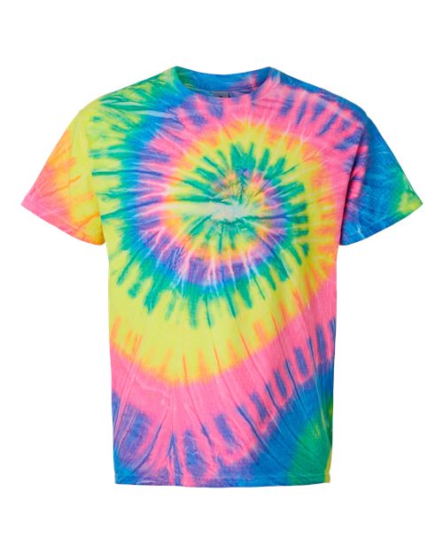 Dyenomite Men's Multi-Color Spiral Tie-Dyed T-Shirt Dyenomite