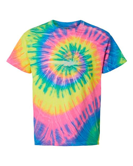 Dyenomite Men's Multi-Color Spiral Tie-Dyed T-Shirt Dyenomite