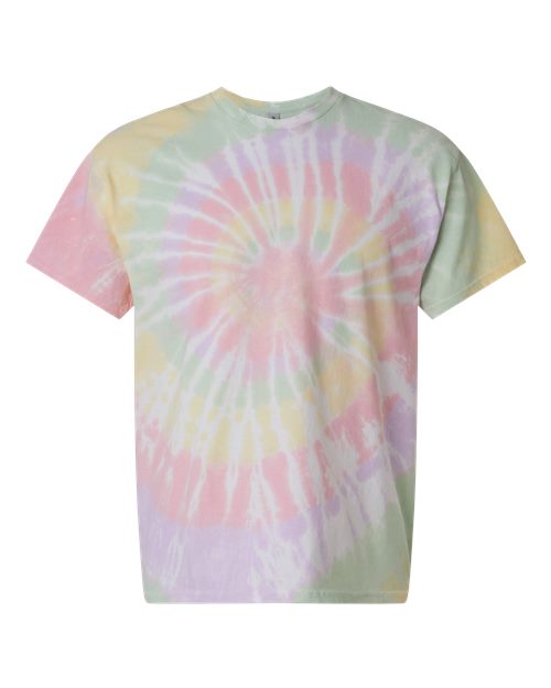 Dyenomite Men's Multi-Color Spiral Tie-Dyed T-Shirt Dyenomite