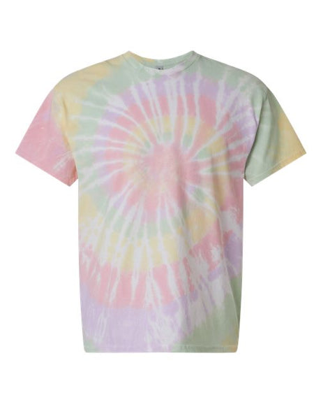 Dyenomite Men's Multi-Color Spiral Tie-Dyed T-Shirt Dyenomite