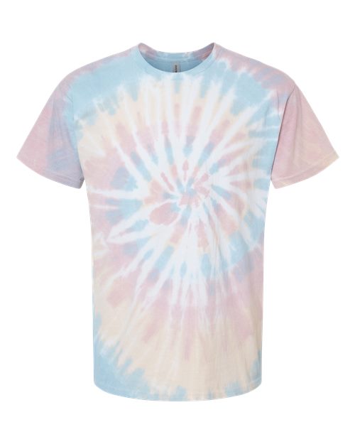 Dyenomite Men's Multi-Color Spiral Tie-Dyed T-Shirt Dyenomite