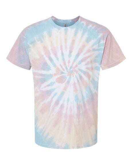 Dyenomite Men's Multi-Color Spiral Tie-Dyed T-Shirt Dyenomite