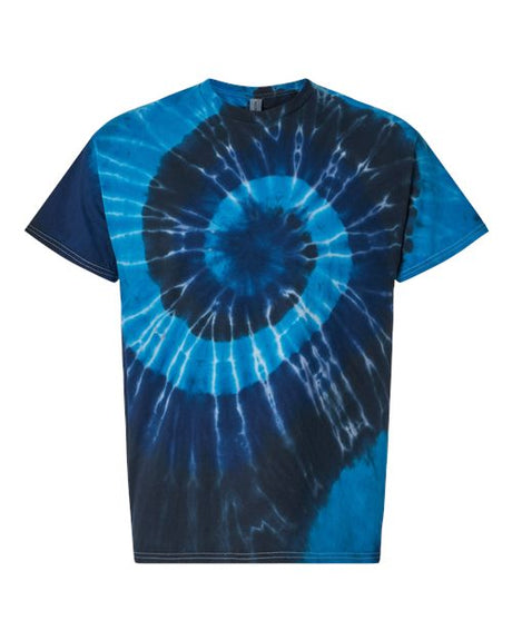 Dyenomite Men's Multi-Color Spiral Tie-Dyed T-Shirt Dyenomite