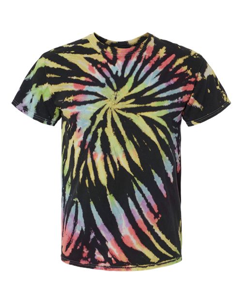 Dyenomite Men's Multi-Color Spiral Tie-Dyed T-Shirt Dyenomite