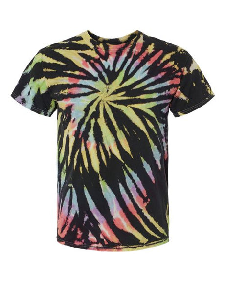 Dyenomite Men's Multi-Color Spiral Tie-Dyed T-Shirt Dyenomite