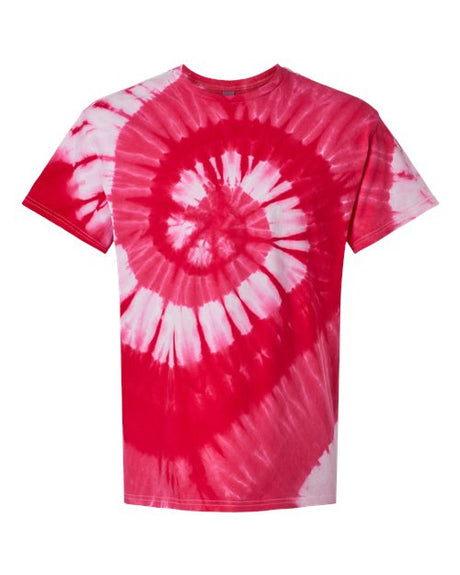 Dyenomite Men's Multi-Color Spiral Tie-Dyed T-Shirt Dyenomite