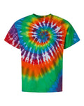 Dyenomite Men's Multi-Color Spiral Tie-Dyed Tee Dyenomite