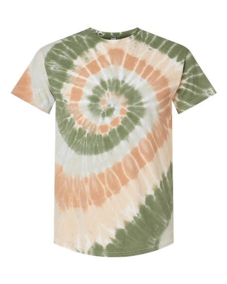 Dyenomite Men's Multi-Color Spiral Tie-Dyed Tee Dyenomite