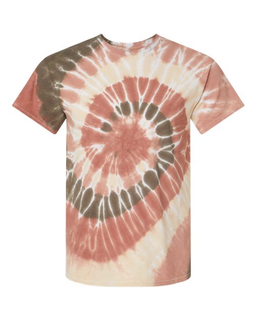 Dyenomite Men's Multi-Color Spiral Tie-Dyed Tee Dyenomite