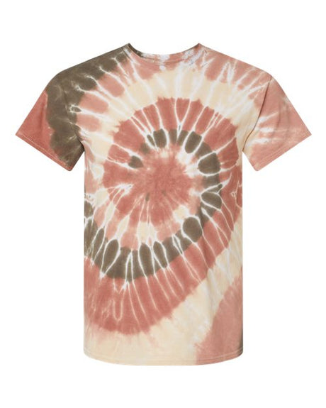 Dyenomite Men's Multi-Color Spiral Tie-Dyed Tee Dyenomite
