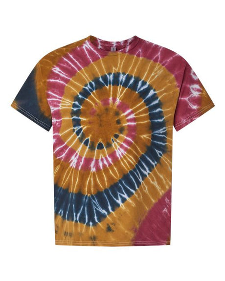 Dyenomite Men's Multi-Color Spiral Tie-Dyed Tee Dyenomite