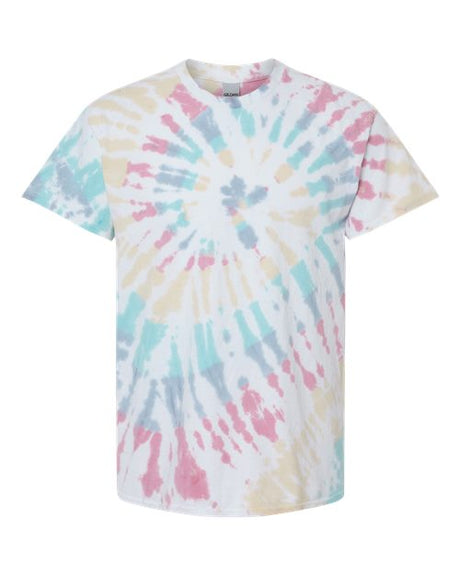 Dyenomite Men's Multi-Color Spiral Tie-Dyed Tee Dyenomite