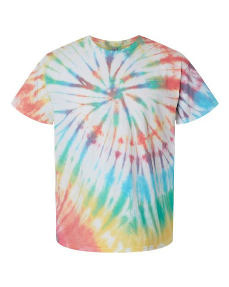 Dyenomite Men's Multi-Color Spiral Tie-Dyed Tee Dyenomite