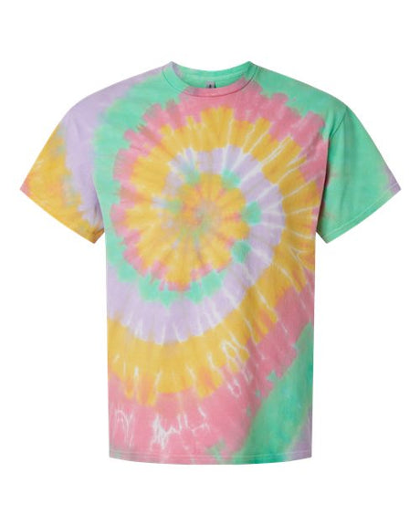 Dyenomite Men's Multi-Color Spiral Tie-Dyed Tee Dyenomite