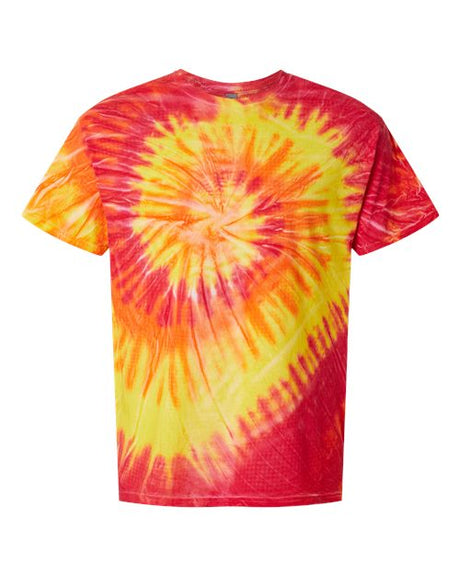 Dyenomite Men's Multi-Color Spiral Tie-Dyed Tee Dyenomite