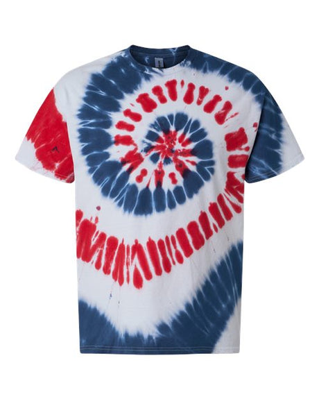 Dyenomite Men's Multi-Color Spiral Tie-Dyed Tee Dyenomite