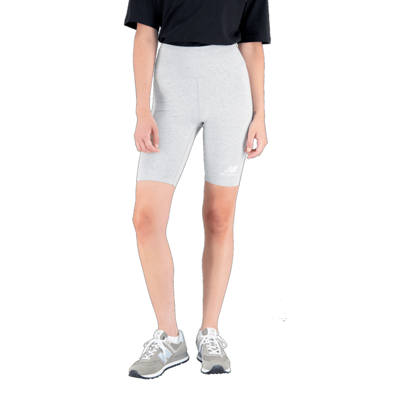 New Balance Women's Essentials Stacked Logo Cotton Fitted Short New Balance