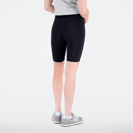 New Balance Women's Essentials Stacked Logo Cotton Fitted Short New Balance
