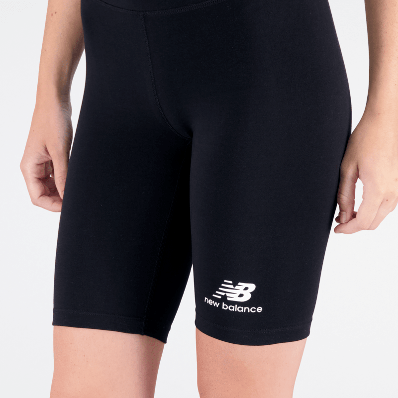 New Balance Women's Essentials Stacked Logo Cotton Fitted Short New Balance