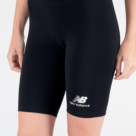 New Balance Women's Essentials Stacked Logo Cotton Fitted Short New Balance