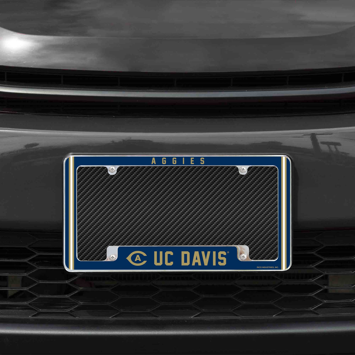 Rico Industries NCAA UC Davis Aggies 12" x 6" Chrome License Plate Frame-1