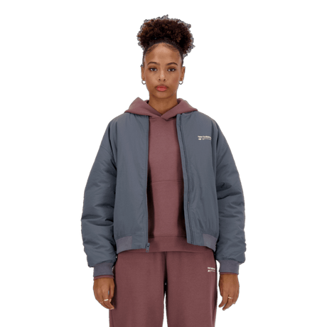 New Balance Women's Linear Heritage Woven Bomber Jacket New Balance