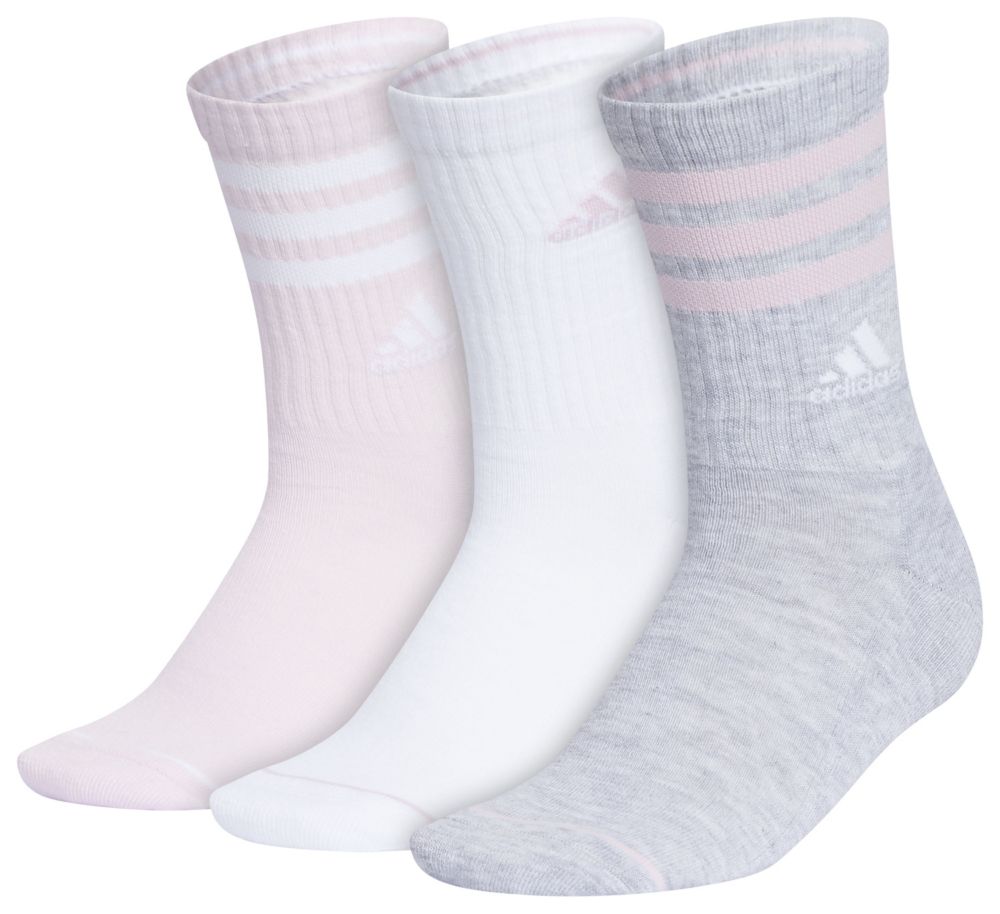 adidas Women's Cushioned 3-Stripe 3.0 3-Pack Crew