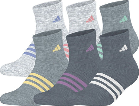 adidas Girls' Superlite 3.0 6-Pack Quarter Socks