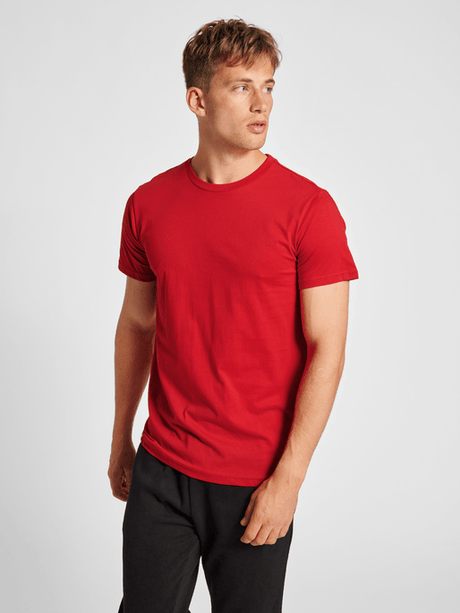 Hummel Men's Red Basic Short Sleeve T-Shirt Hummel