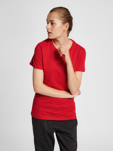 Hummel Women's Red Basic Short Sleeve T-Shirt Hummel
