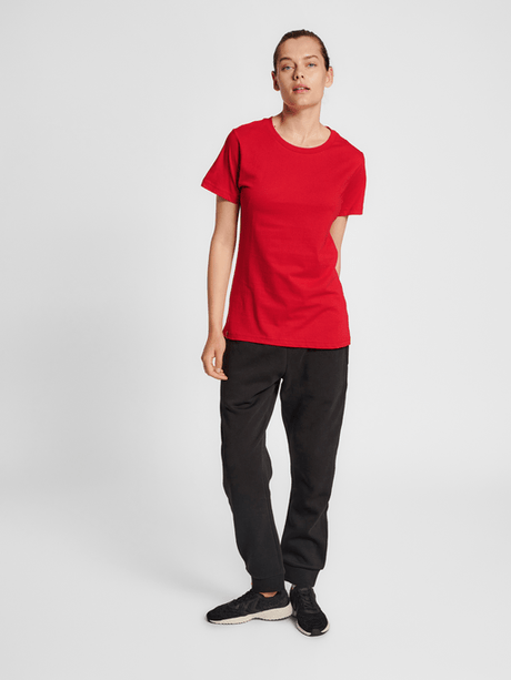 Hummel Women's Red Basic Short Sleeve T-Shirt Hummel