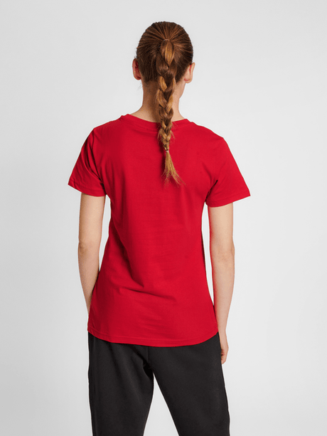 Hummel Women's Red Basic Short Sleeve T-Shirt Hummel