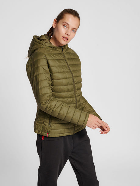 Hummel Women's Red Quilted Hood Jacket Hummel