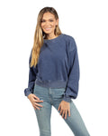 Chicka-d Ladies' Burnout Campus Crop Sweatshirt chicka-d