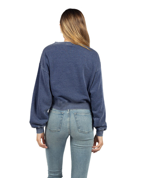 Chicka-d Ladies' Burnout Campus Crop Sweatshirt chicka-d