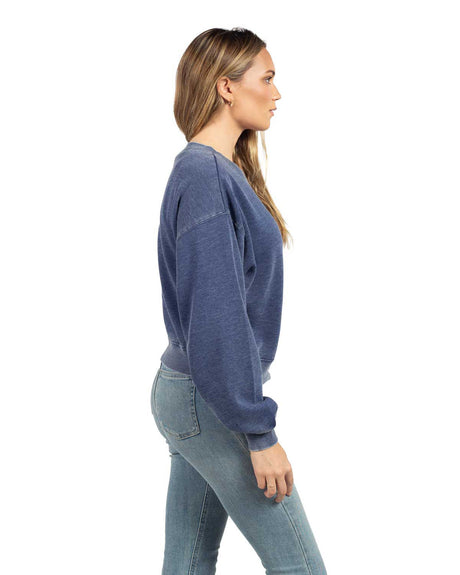 Chicka-d Ladies' Burnout Campus Crop Sweatshirt chicka-d