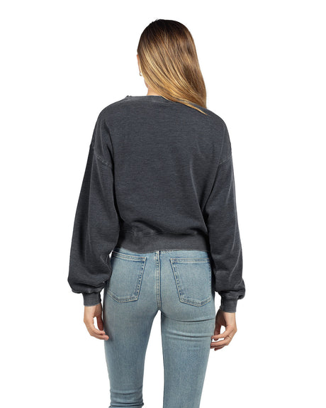 Chicka-d Ladies' Burnout Campus Crop Sweatshirt chicka-d